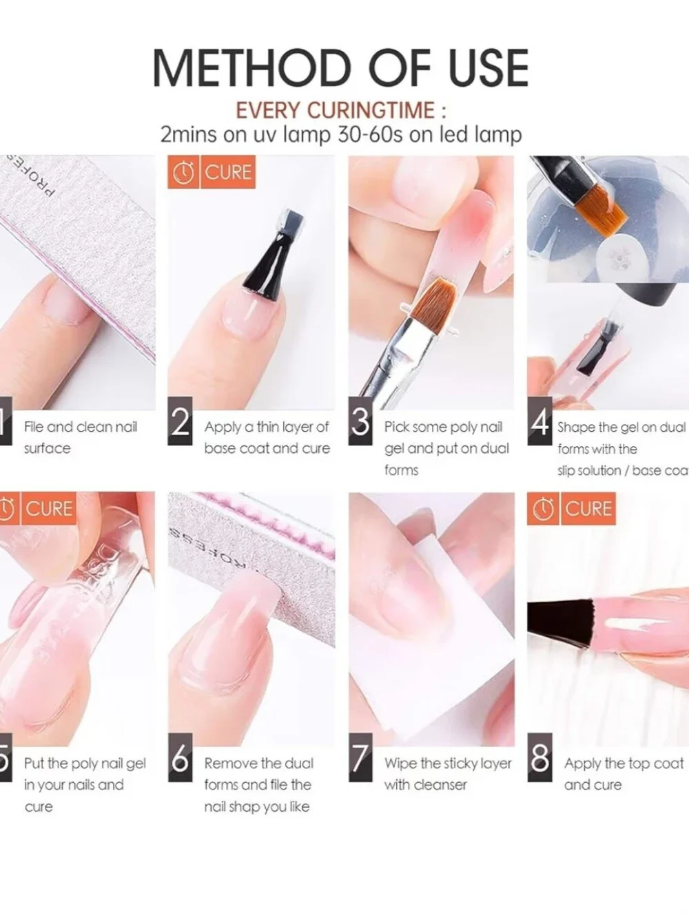 GELLEN | Poly Nail Gel Kit - 6 Colors Pinks Collection